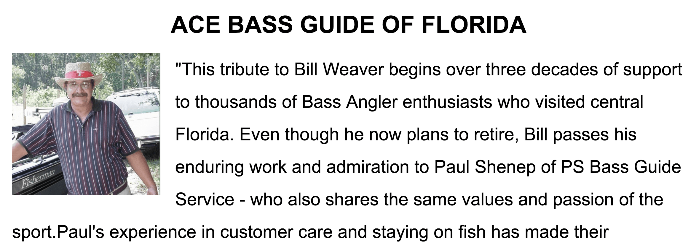 New Ace Bass Guide Service Ps Bass Guide Service